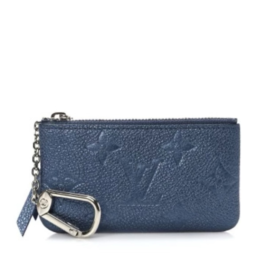 LOUIS VUITTON Metallic Empreinte Monogram Giant Key Pouch Nacre (Navy)